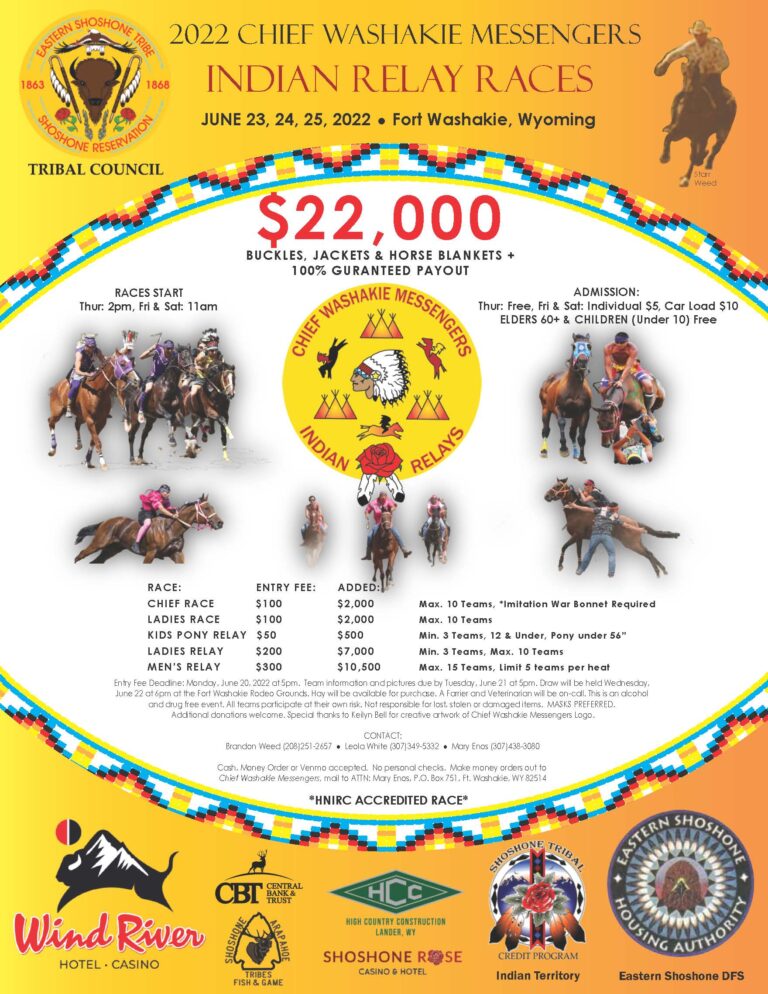 2022 Chief Washakie Messengers Indian Relay Races Eastern Shoshone