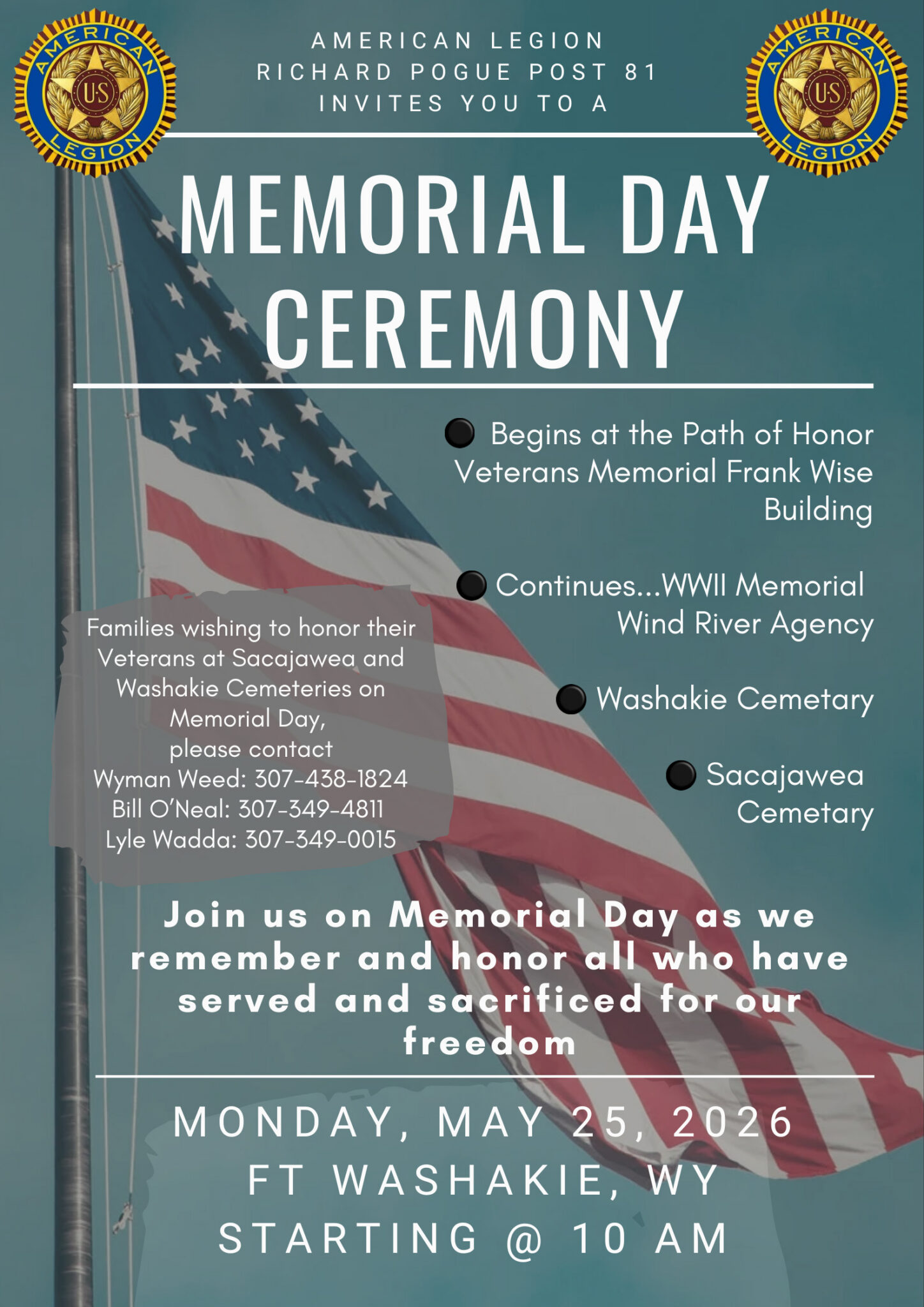 May 25 Memorial Day Ceremony - Eastern Shoshone